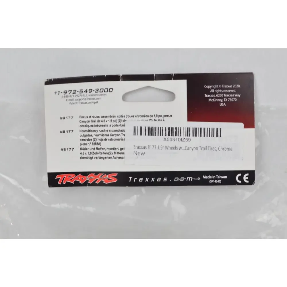 Traxxas 8177 Trail Tires Wheels 1.9